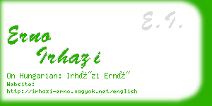 erno irhazi business card